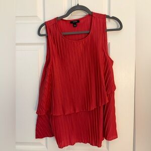 Alfani Scarlet Asymmetrical Pleated Top
